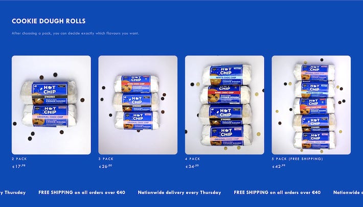 Hot Chip Cookies website on laptop