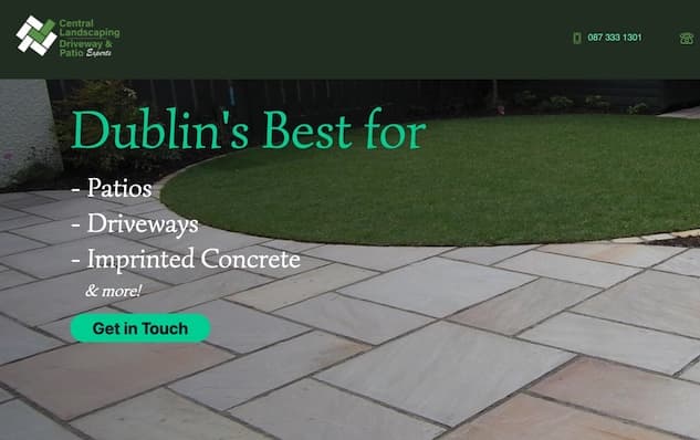 Central Landscaping website on laptop