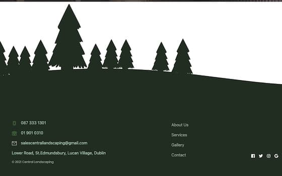 Central Landscaping website on laptop