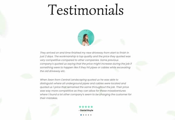 Central Landscaping website on laptop