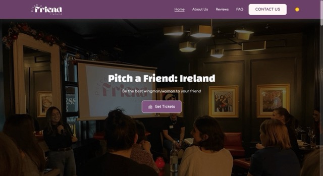Pitch A Friend website on laptop